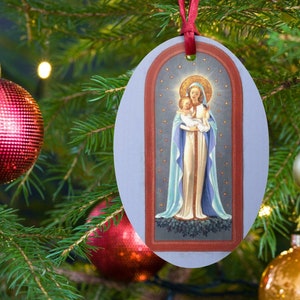 Adornos de madera, Virgen con el Niño de Charlotte Joan Sternberg, tradicional, clásico, vintage