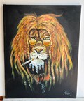 Unique Lion Oil Painting Canvas Art, African Wall Decor product logo