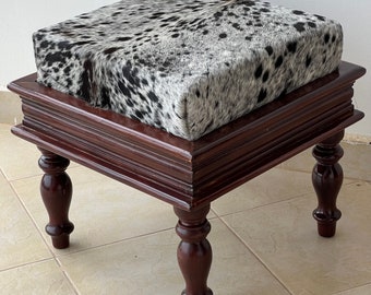 Cowhide Ottoman Stool
