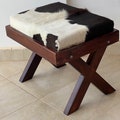 Black And White Cowhide Ottoman X Leg Stool product logo