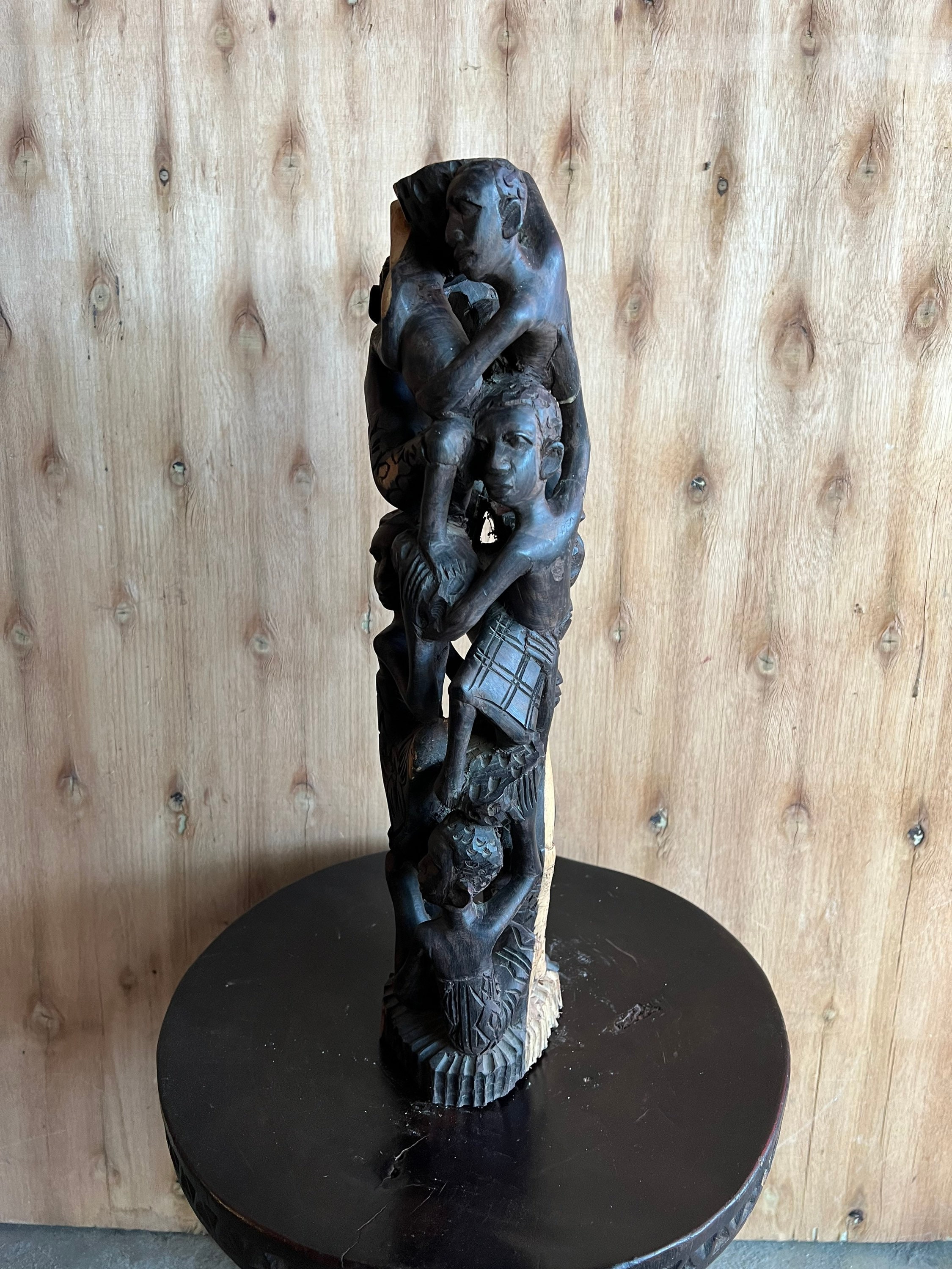 アフリカの彫刻 マコンデ・ウジャマ家 生命の樹の彫刻 タンザニア 美術