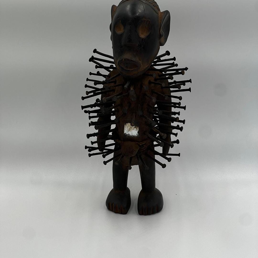 Rare Antique Nailed Wooden Bakongo Nkondi Figure, African Art - Etsy