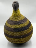 African Traditional Elegance, Wooden Beaded Calabash From The Fipa Tribe product logo
