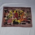 African Wall Hanging Batik Of Women At The Local Market, Handmade Wall Decor Batik, Women At The Local Market Batik, Candle Wax Dyed Batik product logo