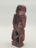 African Art, Vintage Hand Carved Monkey And Offspring Sculpture product logo