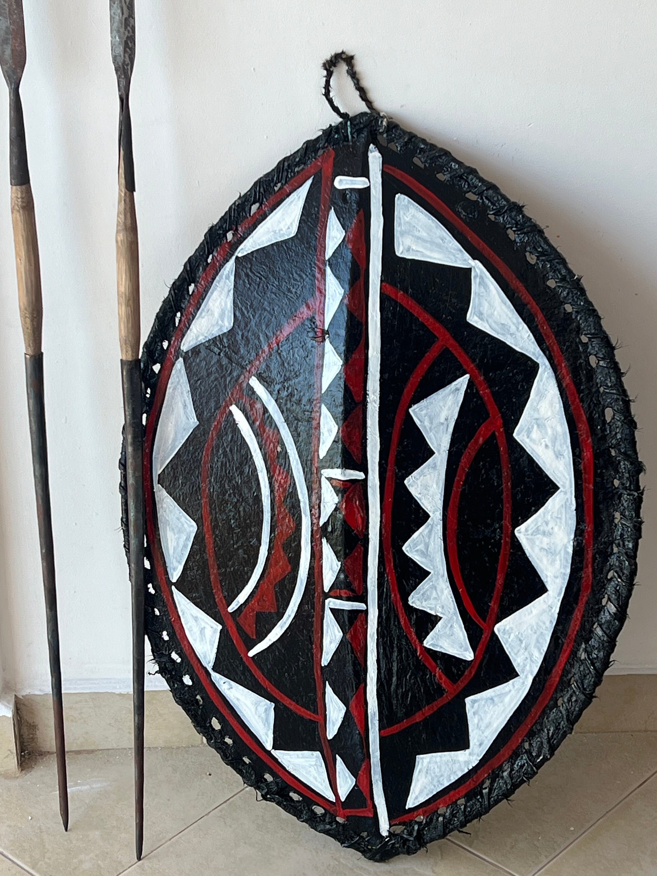 Genuine Maasai Shield With and Two Maasai Spears - Etsy