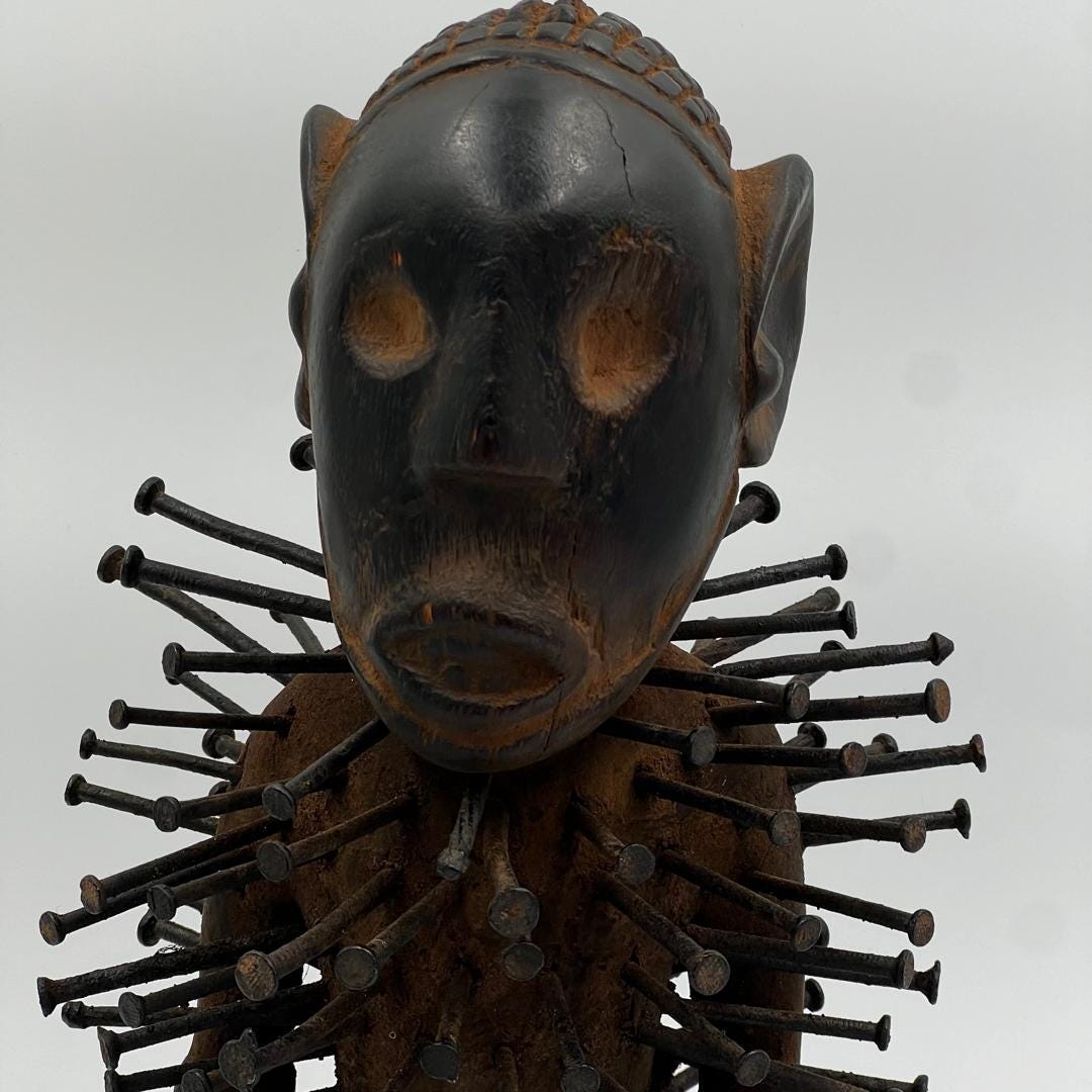 Rare Antique Nailed Wooden Bakongo Nkondi Figure, African Art - Etsy