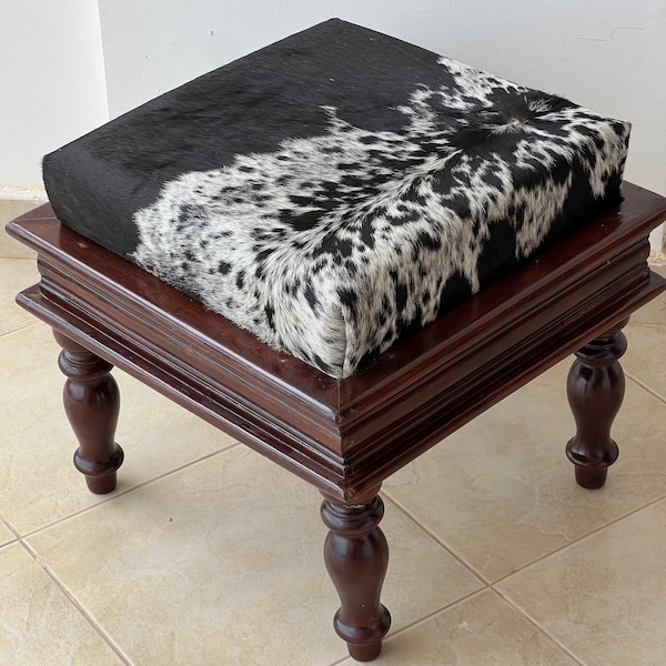 Cowhide Ottoman Etsy