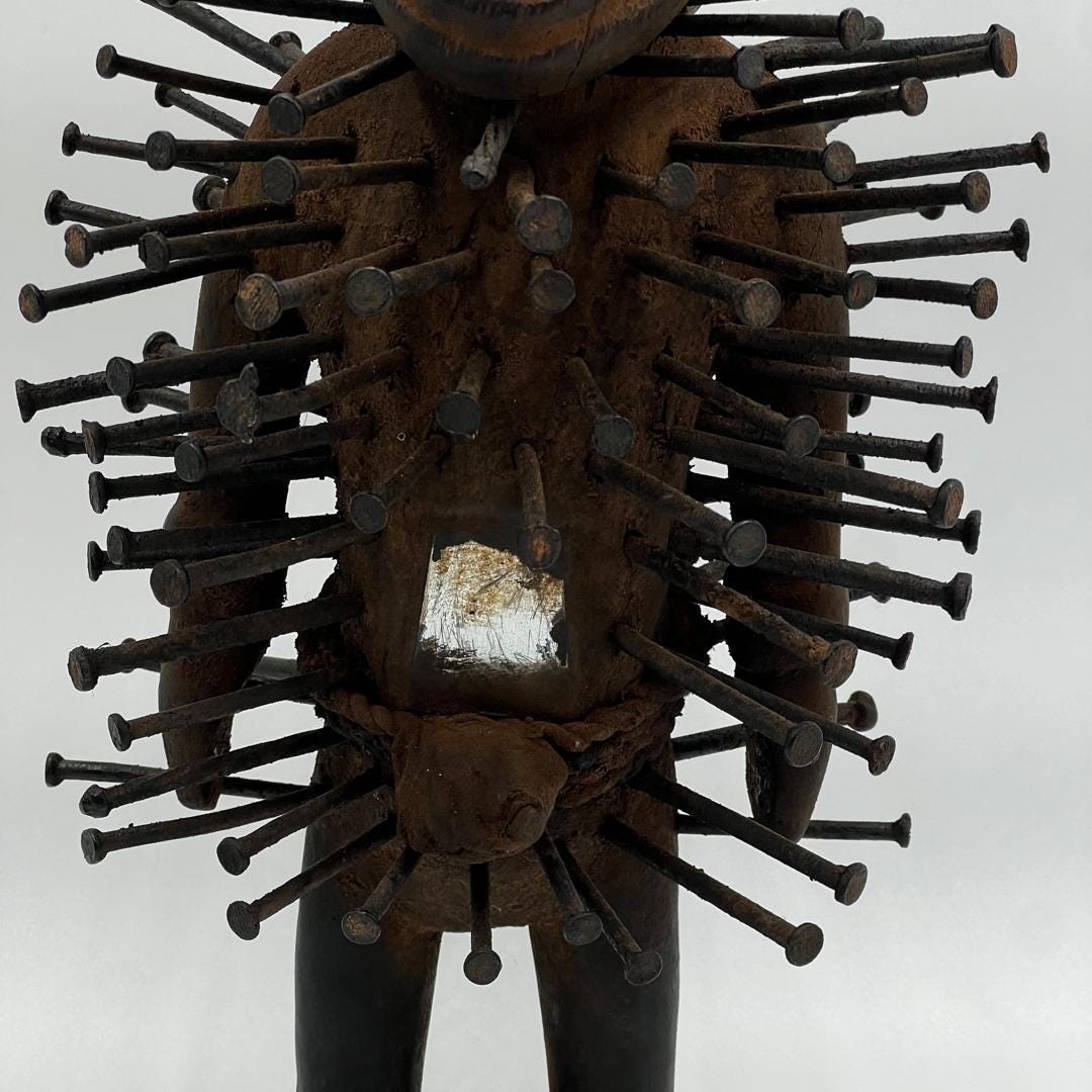 Rare Antique Nailed Wooden Bakongo Nkondi Figure, African Art - Etsy