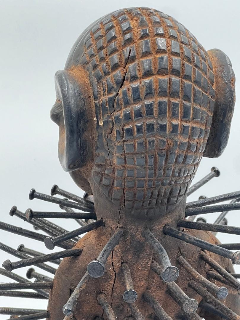 Rare Antique Nailed Wooden Bakongo Nkondi Figure, African Art - Etsy