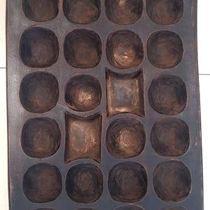 African Hand Carved Bao Mancala Board Game, Unique Fine Art