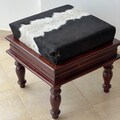 Genuine Black And White Cowhide Ottoman Stool product logo
