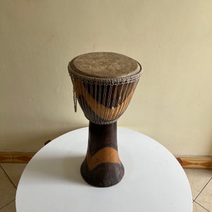 Djembe Drum, Instrumentos Musicales, Tambor Antiguo Africano, Caoba Madera Djembe Drums Instrumento Comercio Justo Tallado A Mano, Regalo Amante de la Música