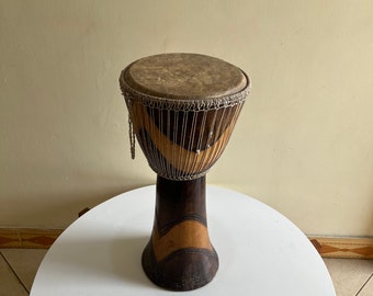 Djembe Drum, Musical Instruments, African Antique Drum, Mahogany Wood Djembe Drums Instrument Fair Trade Hand Carved, Music Lover Gift