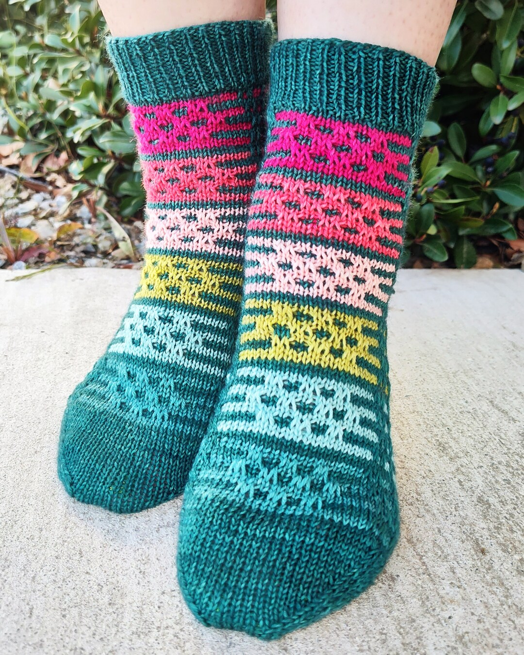 Jungle Flowers - PDF Sock Knitting Pattern - Etsy