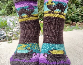 Patrón de tejido de calcetines en PDF de Stitches' Brew
