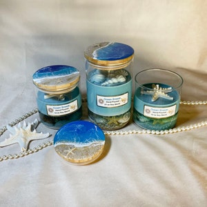 Beach-themed Gel Candles, Scented Gel Candles, Christmas Seashell
