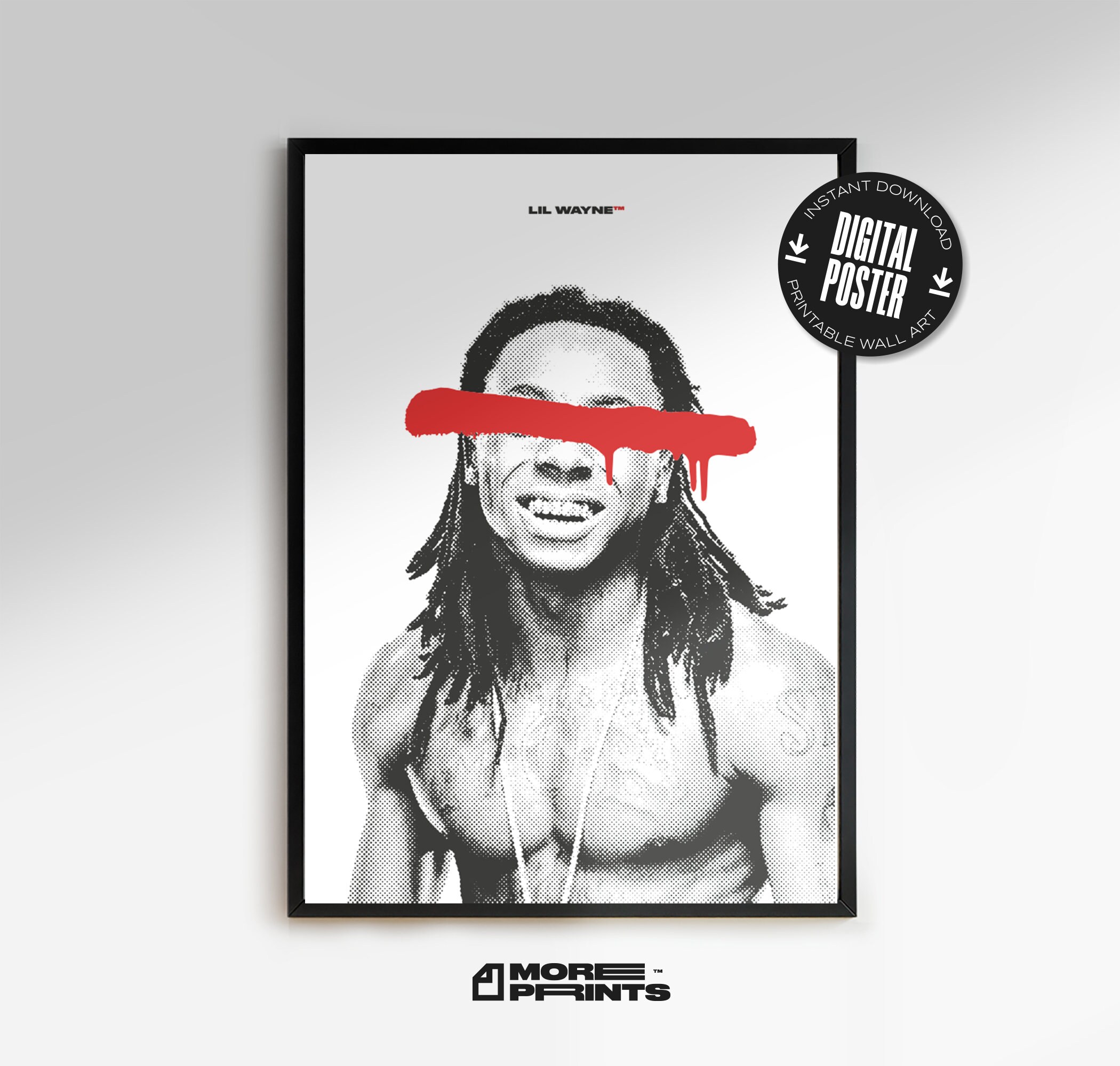 Cartel De Retrato De Lil Wayne / Cartel Digital / Cartel De Música.