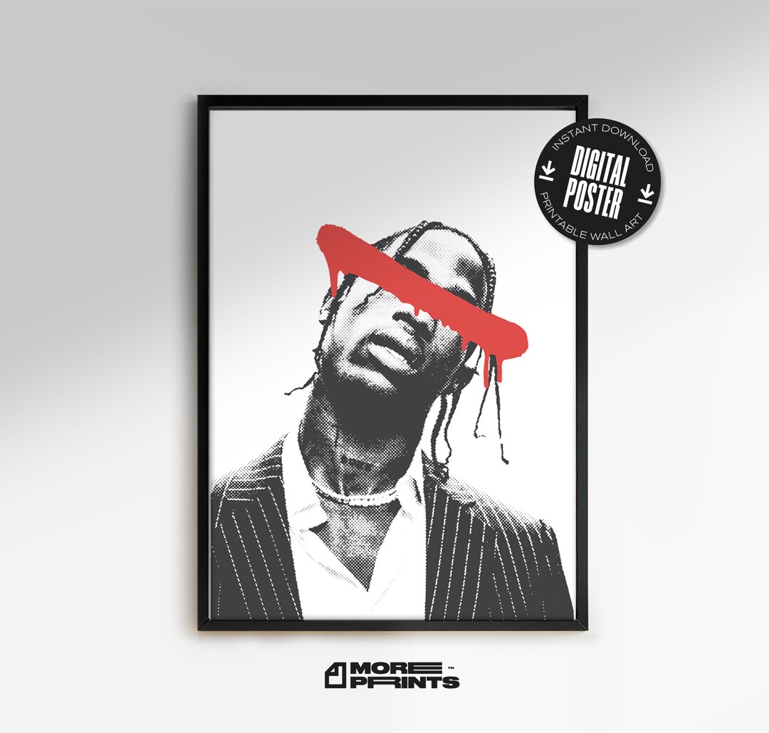 Póster de retrato de rapero / Póster digital / Póster de música rap ...