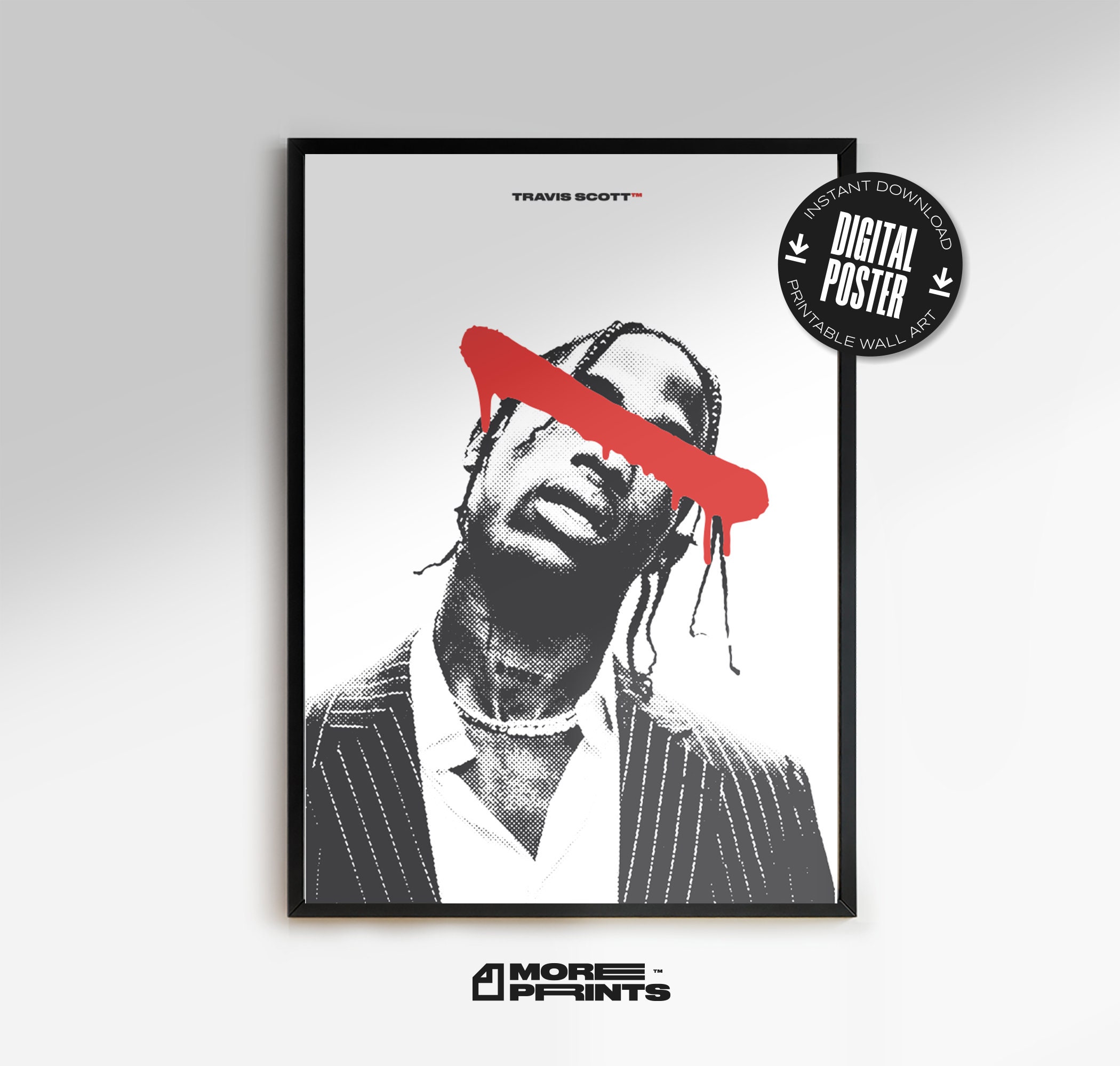 Affiche portrait TRAVIS SCOTT / Affiche numérique / Affiche de musique rap  / HipHop Wall Decor / Minimalism Art Decor / Fichier PDF imprimable -   France