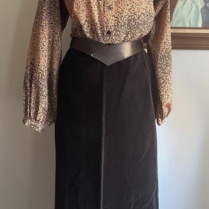 1970s Black Velvet Maxi Skirt by Prestige