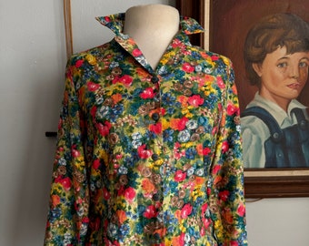 1960s Floral Blouse