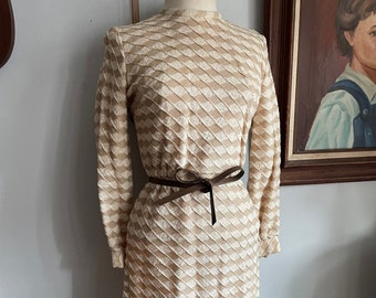 1960s Diamond Knit Wiggle Dress