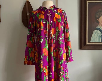 Late 60s/Early 70s Floral Shift Dress by Sears