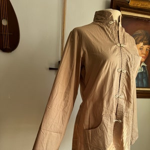 Late 60s/70s Sail Hostess Top with Mandarin Collar