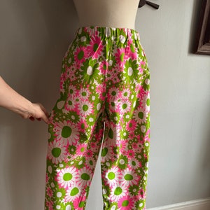 1960s Pink and Green Floral Pants