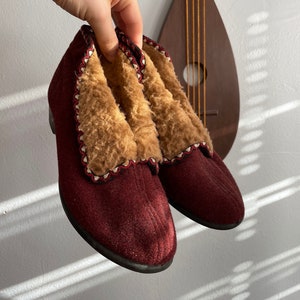 1950s Faux Shearling-Lined, Wool Booties