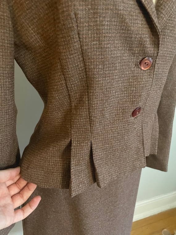 1970s Brown Wool Tweed Suit - image 2