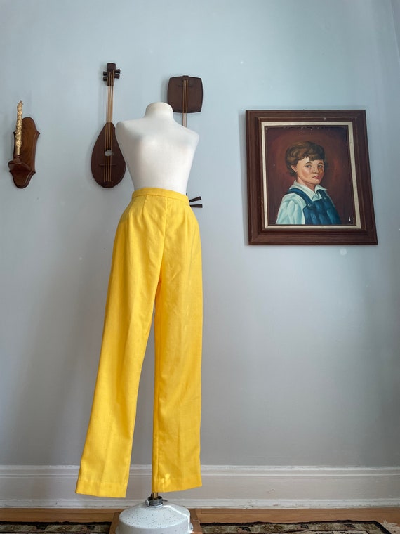 1960s Yellow Linen Pants