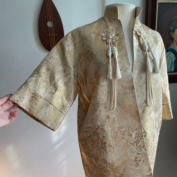 1950s Silk Hostess Jacket with Tassels