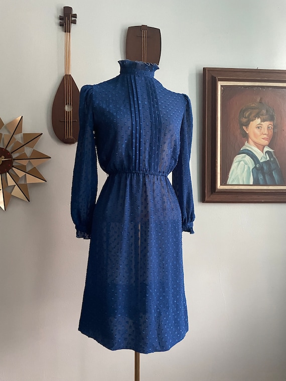 70s/80s Sheer Dress by Lady Carol Petites of New … - image 1