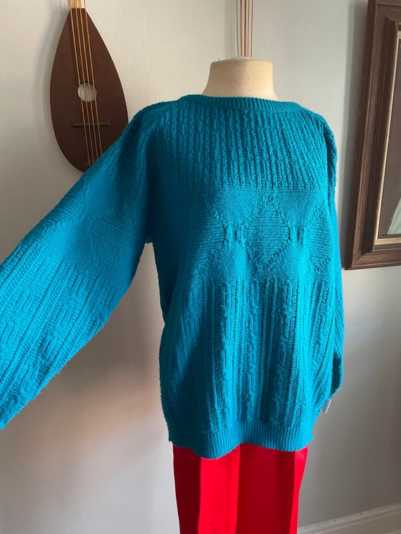 1980s Pierre Cardin Electric Blue Sweater
