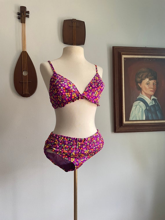 60s/70s Floral and Butterfly Bikini
