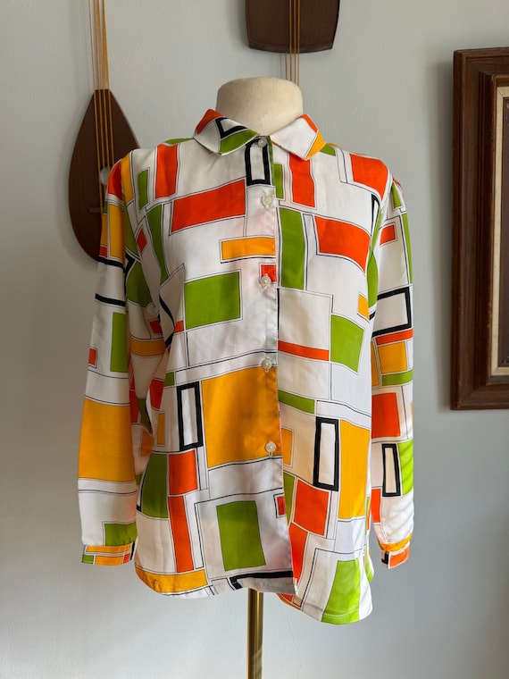 1980s Cubist Blouse by Sun Hung