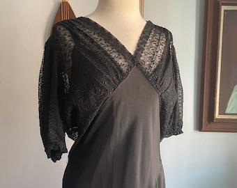 1930s Black Lace Gown