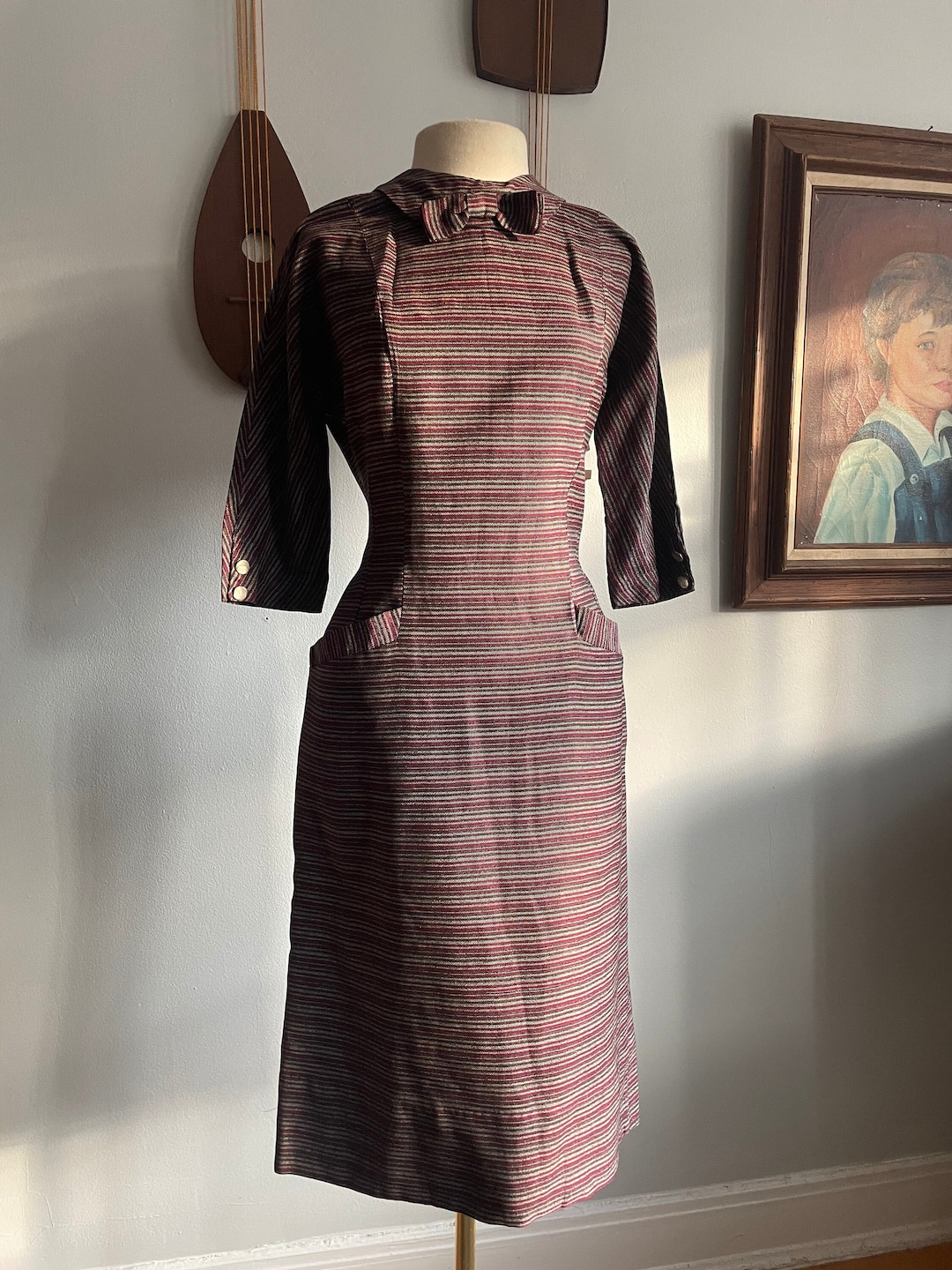 1950s Henry Rosenfeld Striped Dress With Bow - Etsy
