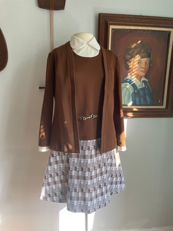 Late 60s/Early 70s R&K Knits Dress and Jacket Set - image 1