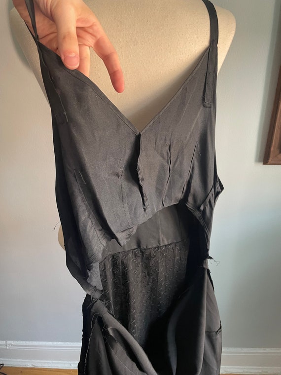 1930s Black Handmade Lace Gown