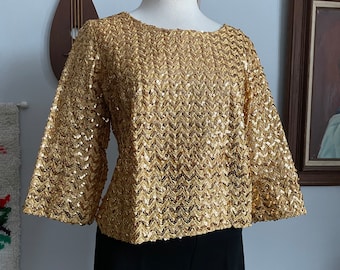 1960s Sequin Zigzag Top