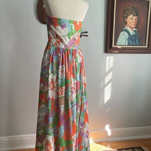 60's/70's Multicolor Floral Maxi Metallic Sheath Dress main image 0