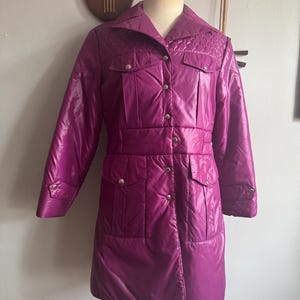 1970s Purple Quilted Puffer Coat by