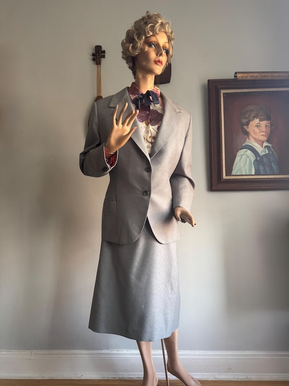 Emilio Pucci, 1950s/1960s Emilio Pucci Gray Wool Suit with Orange Lining