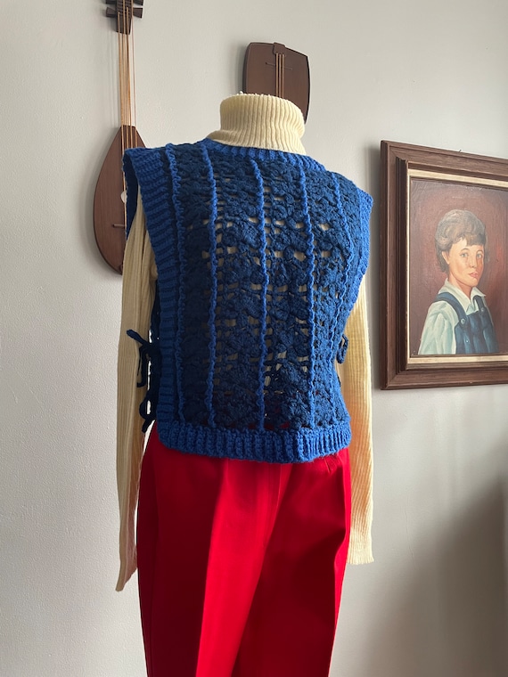 1970s Crocheted, Open-Side Vest
