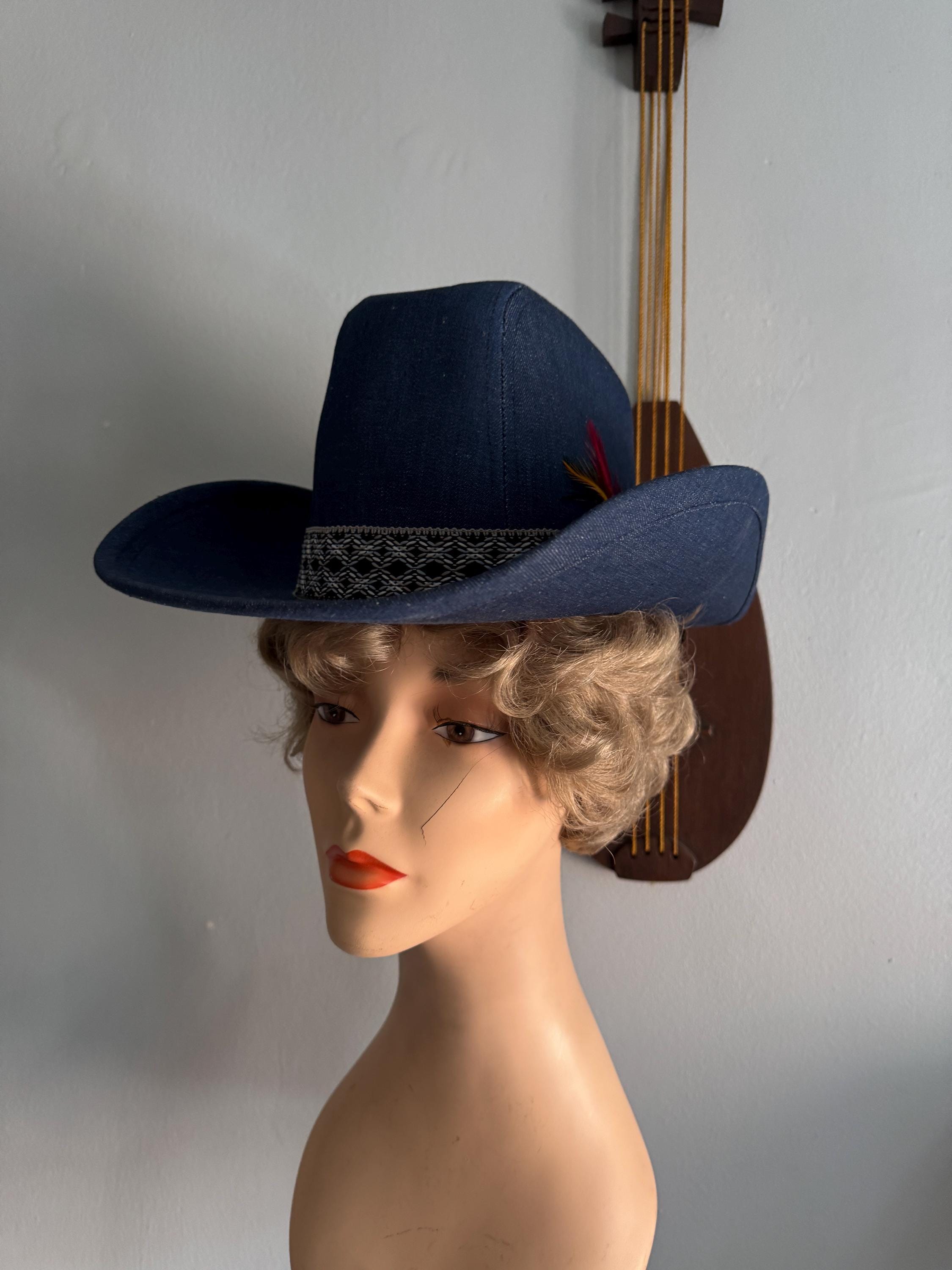 Denim Cowboy Hat for Men - Etsy display picture 2