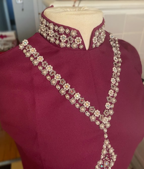 1960s Beaded Mandarin Collar Cocktail Dress - image 2