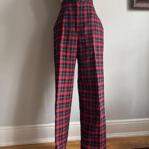 1960s Wool Plaid Pants
